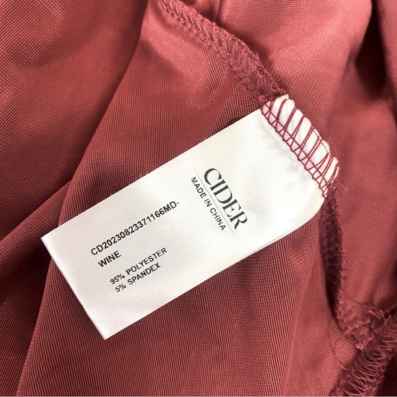 Cider Burgundy/Wine Velvet V Neck Dress Size XL - Picture 6 of 7